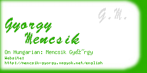 gyorgy mencsik business card